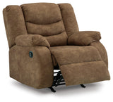 Partymate Contemporary Faux Leather Manual Rocker Recliner, Dark Brown