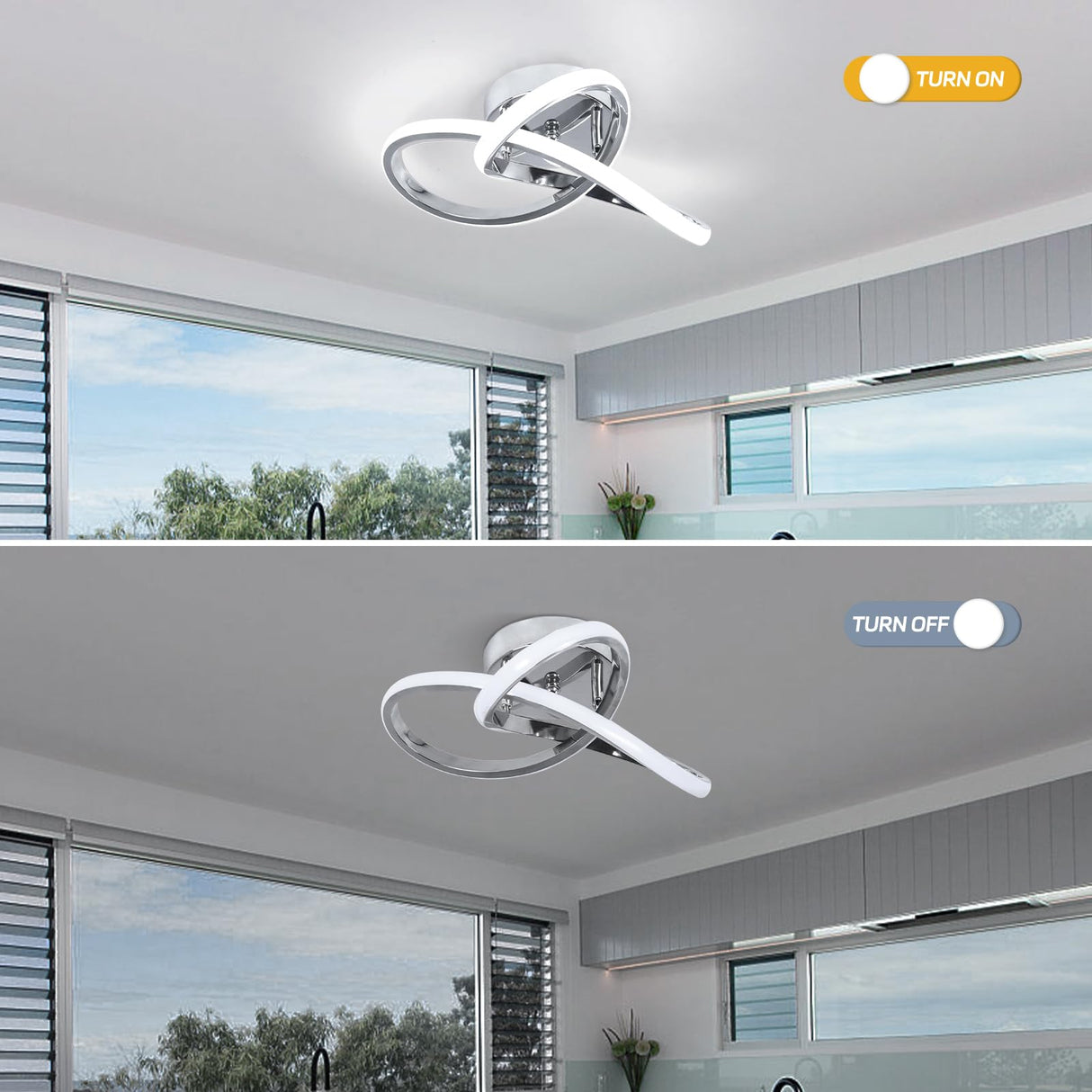 Modern Led Ceiling Light Fixtures 5500K Led Hallway Light Semi Flush Mount Ceiling