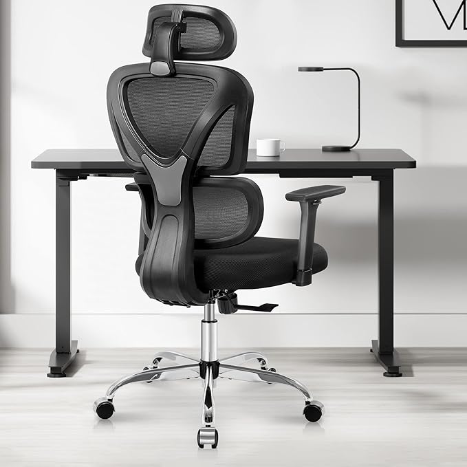 Ergonomic Office Chair, Home Desk Chair, Comfy Breathable Mesh Task High Back Thick