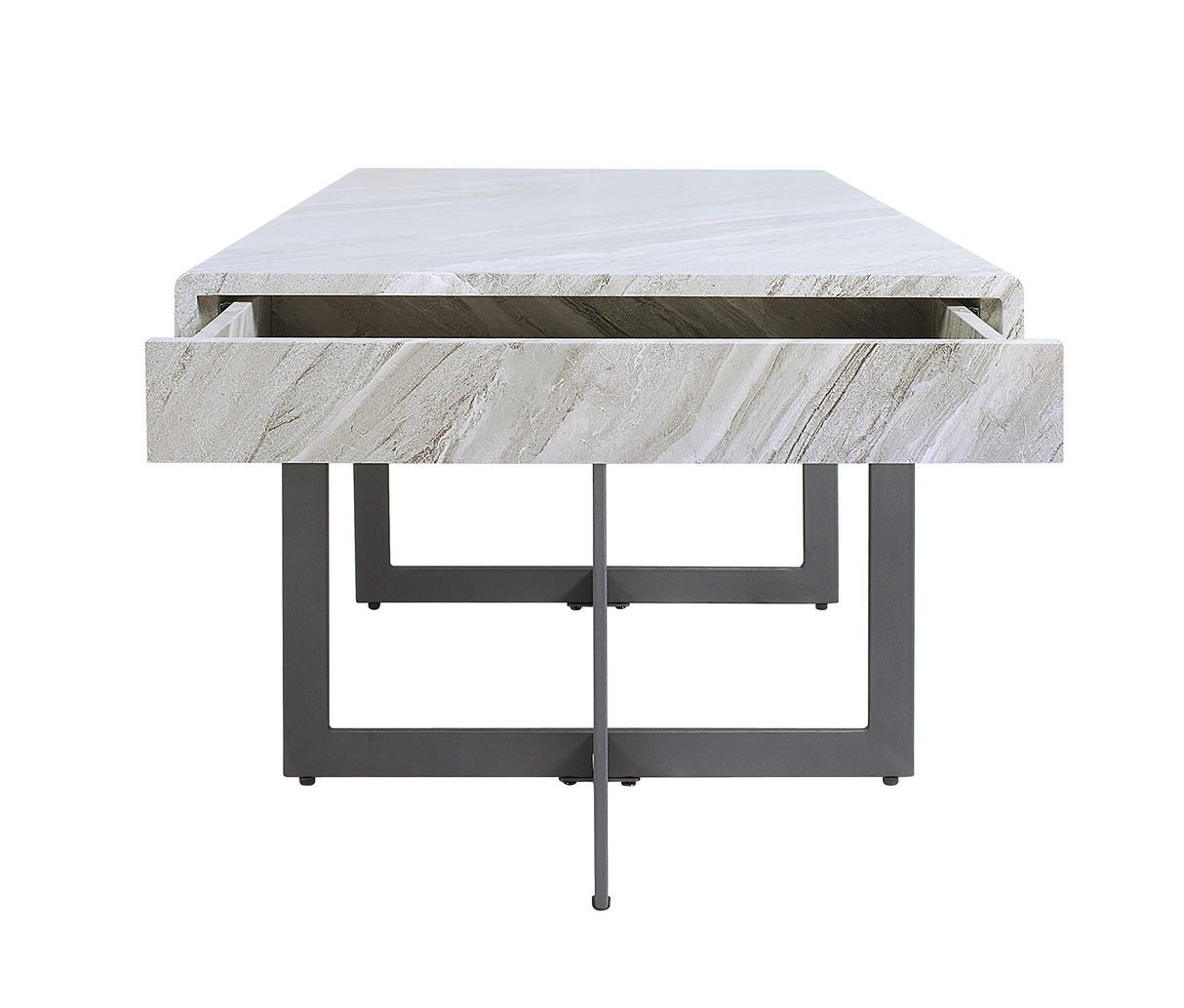 Willy Modern Storage Faux Marble Top 3-Piece Coffee, End and Sofa Table Set