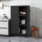 Metal Locker Storage Cabinet with 6 Doors and 4 Shelves，56.6" Tall Steel Office Storage