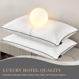 DOWNSTORIA Feather Down Pillows Queen/Standard Size Set of 2, Luxury Hotel Collection Bed Pillow 2 Pack, Down Surrounded Pillows for Sleeping, Soft Fluffy for Side Sleepers 20x28 in.