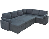 Pull Out Sofa, 112 Inch Oversized U Shape Sleeper Sofa Couch with Storage