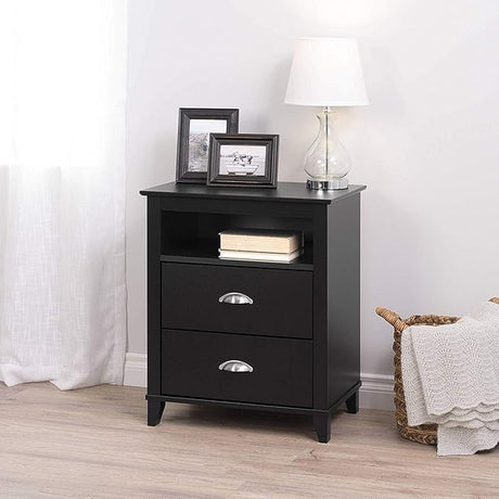 Yaletown Traditional 2-Drawer Tall Nightstand Side Table,