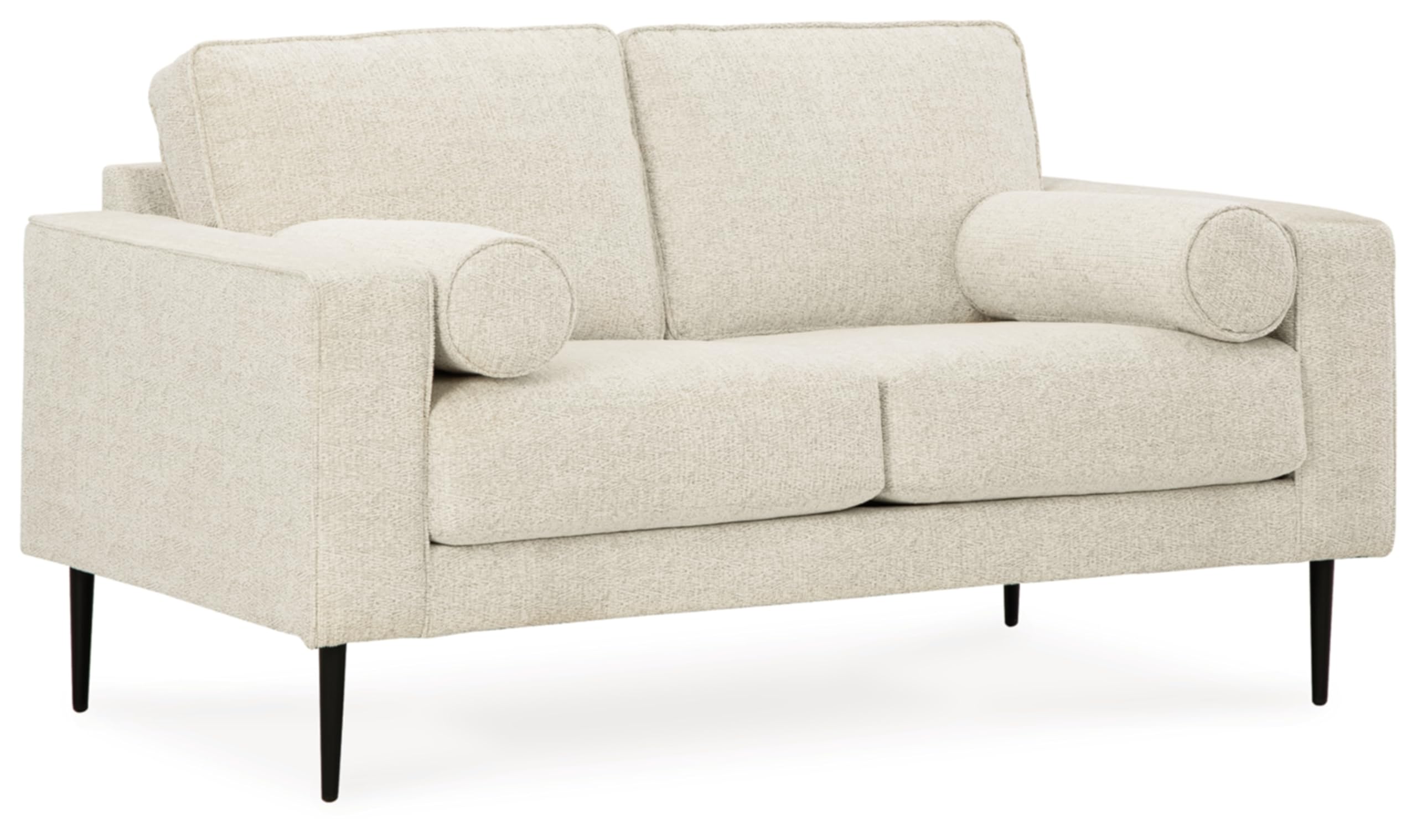 Hazela Contemporary Loveseat with 2 Bolster Pillows, Beige