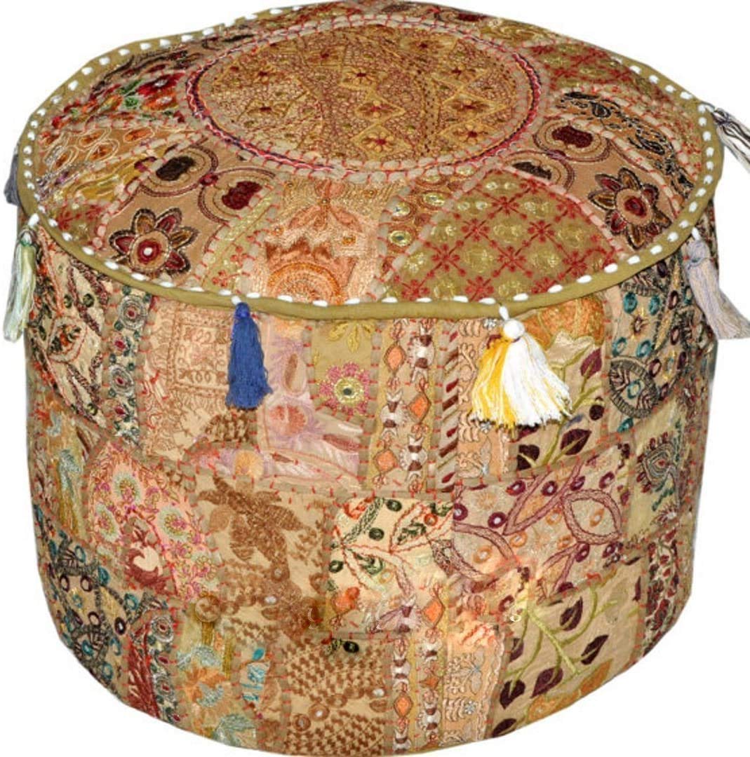Ganesham Indian Hippie Vintage Cotton Floor Pillow & Cushion Patchwork Bean Bag Chair