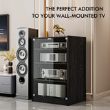 Media Storage Cabinet, 4-Tier Shelves Audio Video Media Stand Cabinet