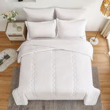 King Comforter Set 7 Pieces,White Ultra Soft Bedding Comforter Sets