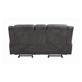 Conrad Upholstered Glider Loveseat Grey