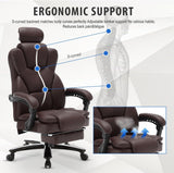 High Back 400lbs Big and Tall Reclining Executive Office Chairs with Footrest Headrest,