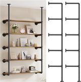 Industrial Iron Pipe Shelf Wall Mount, Farmhouse DIY Open Bookshelf