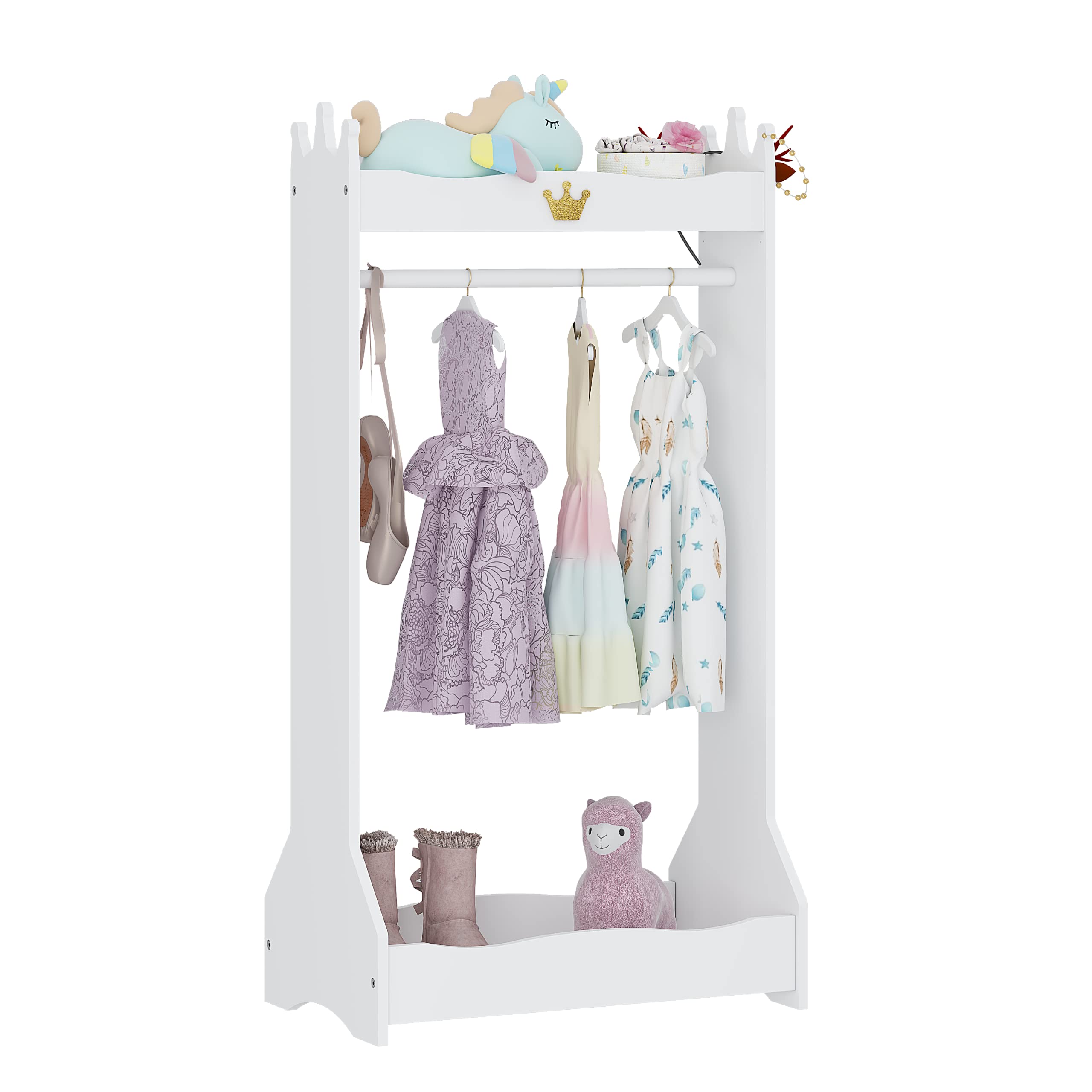 Kids Dress Up Storage, Kids' Costume Organizer Center, Open Hanging Armoire Closet