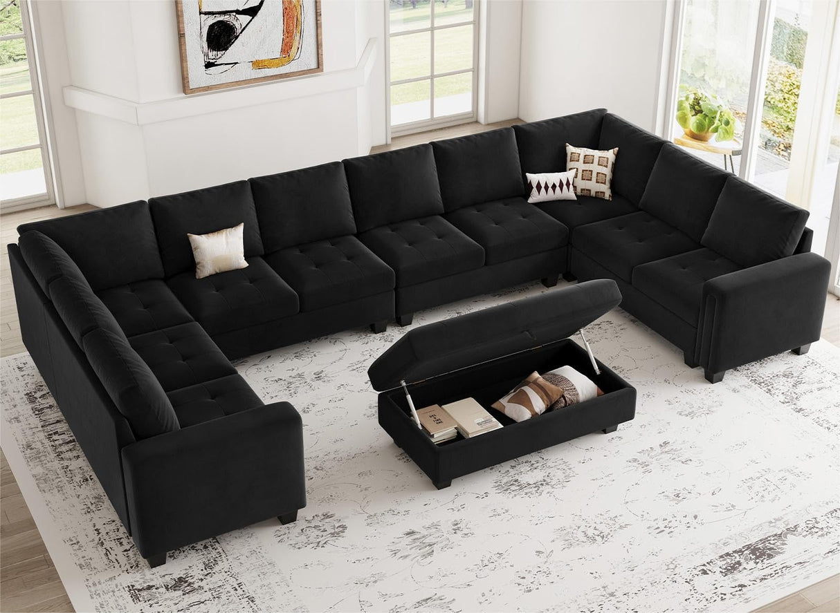 Oversized Modular Sectional Sofa U Shaped Sofa with Storage Ottoman