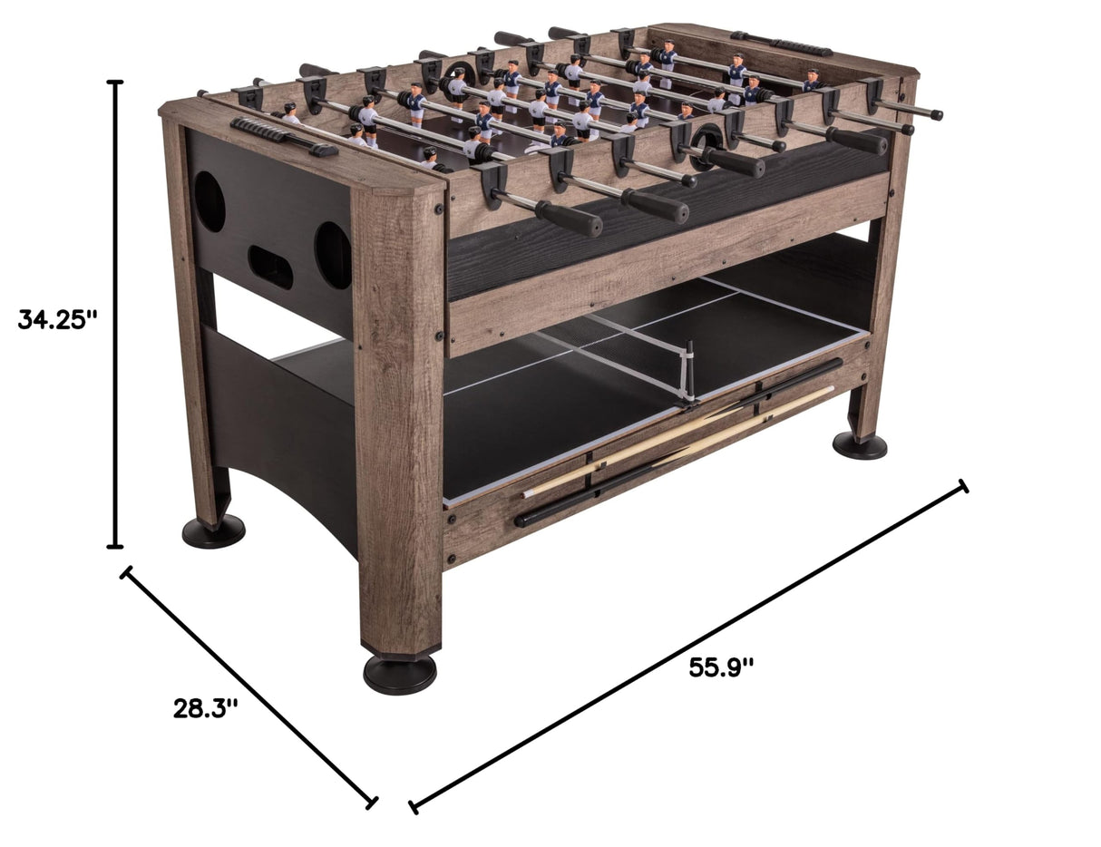 4-in-1 Swivel Multi-Game Table - Air Hockey, Billiards, Foosball