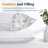 Goose Feathers Pillows for Side Back and Stomach Sleeper, Hotel Collection