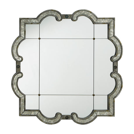Fantina Antique Silver Paned Wall Mirror by Classic