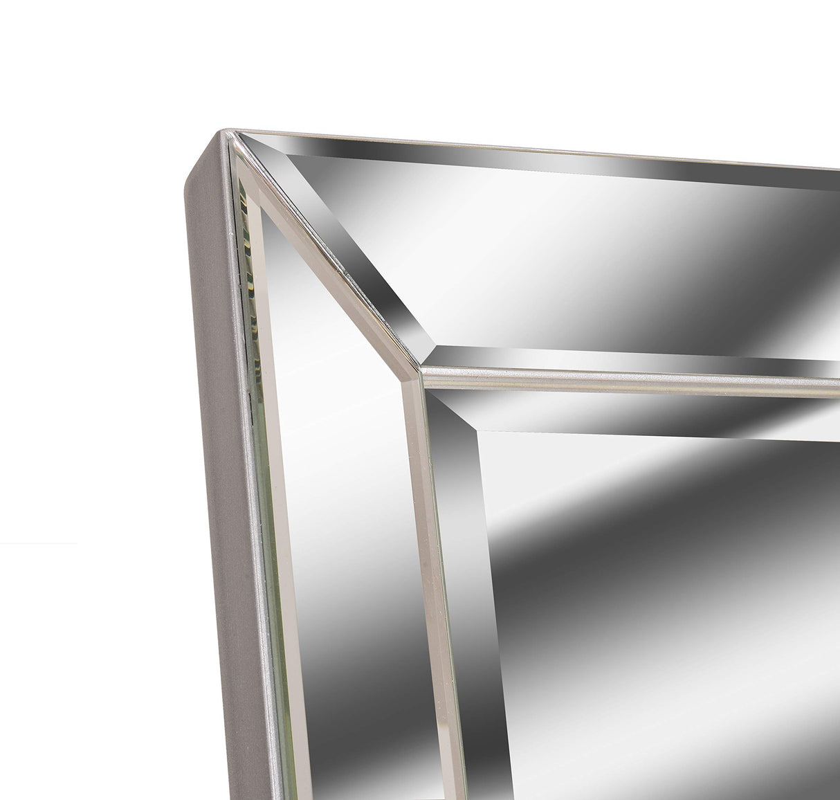 Kenroy Home Modern Stand Mirror with Beveled Mirror Frame ,64 Inch Height, 18 Inch Width, 1 Inch Ext. with Silver