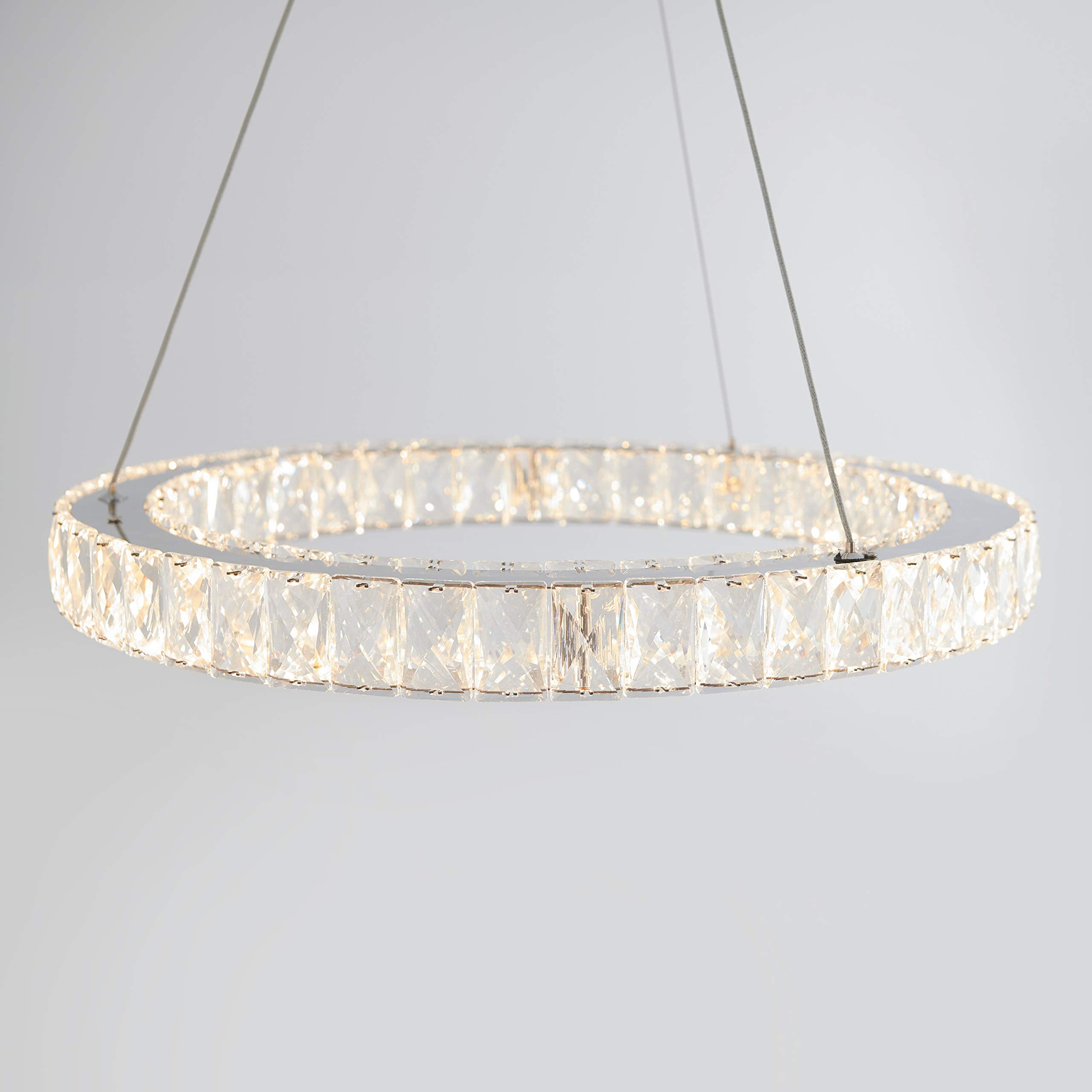 Celebrity 20W LED Glam Chandelier, Chrome Base with Glass Crystal Diffusers - Ideal