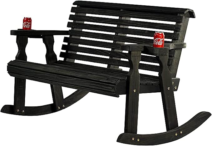 Heavy Duty 800 Lb Roll Back Pressure Treated Double Rocker with Cupholders (Unfinished)