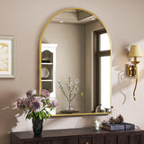 Arched Wall Mirror, 30 x 38 inch Arch Bathroom Mirror, Wall Mounted Vanity Mirror with Arch Metal Frame, Modern Bathroom Vanity Mirror