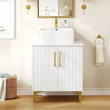 30 Inch Bathroom Vanity with Vacuum Forming, Freestanding Storage Cabinet Vanity