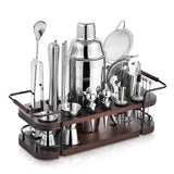 Cocktail Shaker Set Bartender Kit with Stand | Complete 24-Piece Bar Set Cocktail Kit