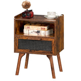 Nightstand, Side Table with Drawer Open Shelf