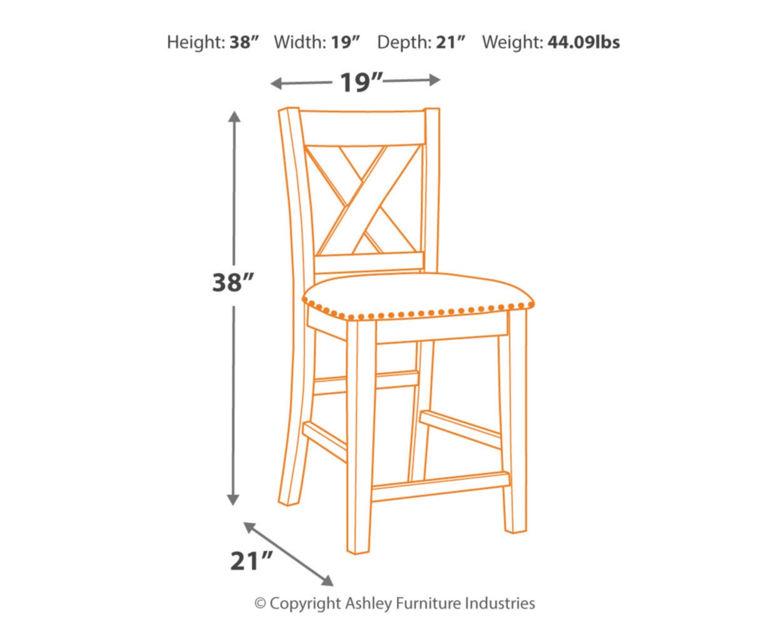 Caitbrook Rustic 24.63" Counter Height Upholstered Barstool, Set of 2, Gray