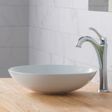 Round White Porcelain Ceramic Vessel Bathroom Sink, 16 1/2 in. D x 4 3/8 in. H