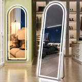 Arch Full Length LED Mirror 56x20 - Standing Floor Mirror with Adjustable Lighting