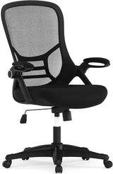 Flash Furniture Porter High-Back Swivel Office Chair with Adjustable Lumbar Support and Height, Ergonomic Mesh Desk Chair with Flip-Up Armrests, White