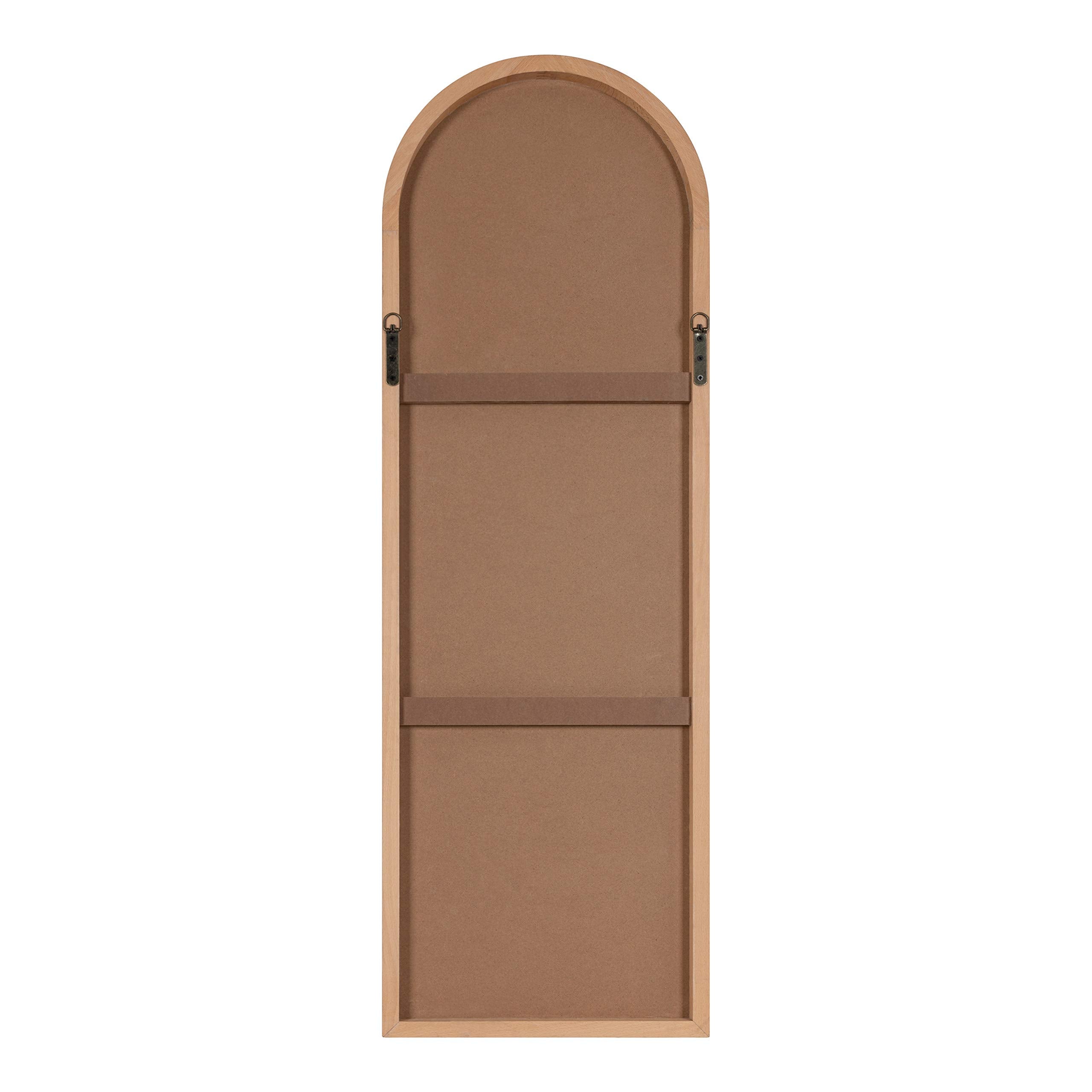 Nordlund Modern Full-Length Arched Panel Wall Mirror, 16 x 48, Light Natural Wood, Decorative Full Body Mirror for Wall