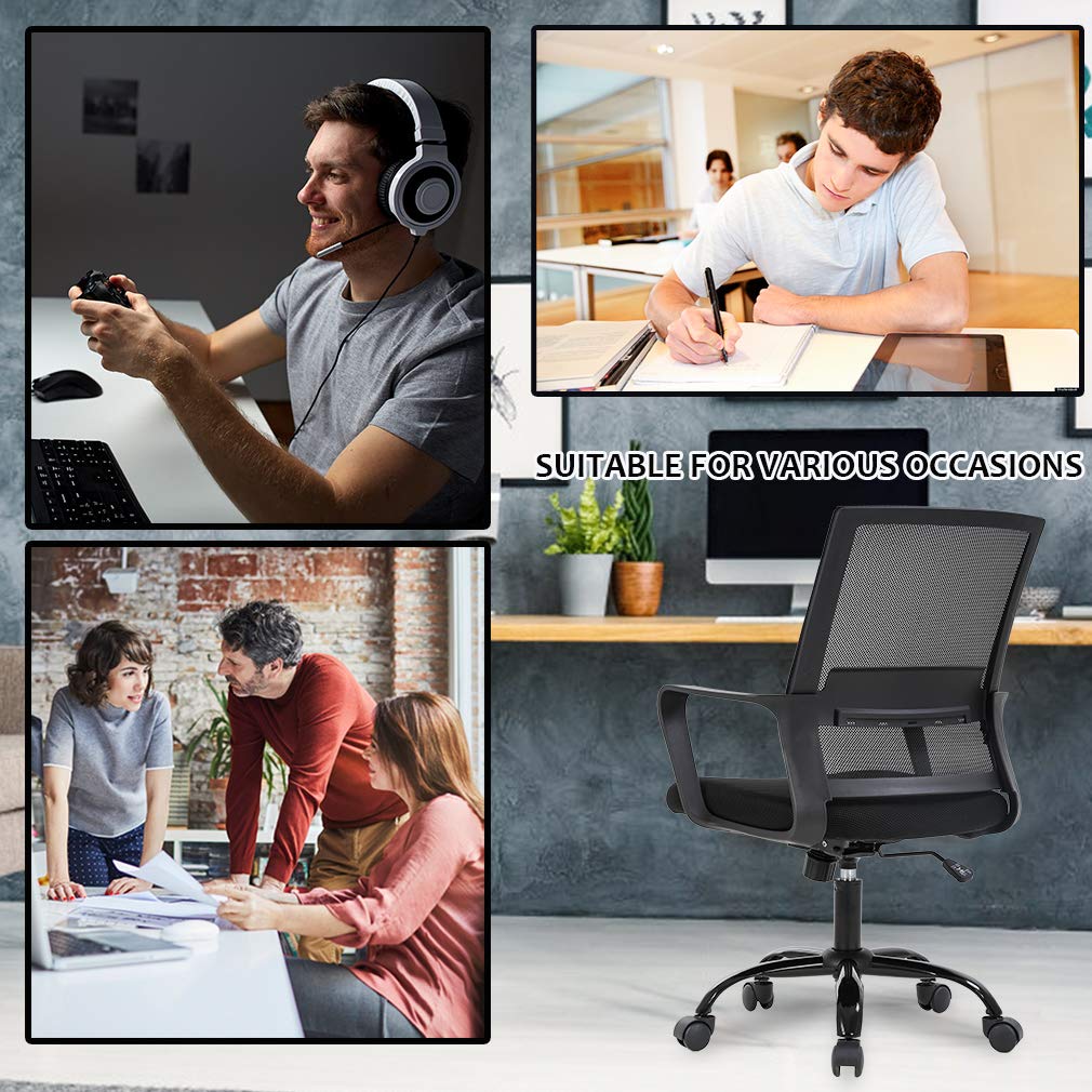 Chair Ergonomic Desk Chair Swivel Rolling Computer Chair Executive Lumbar Support