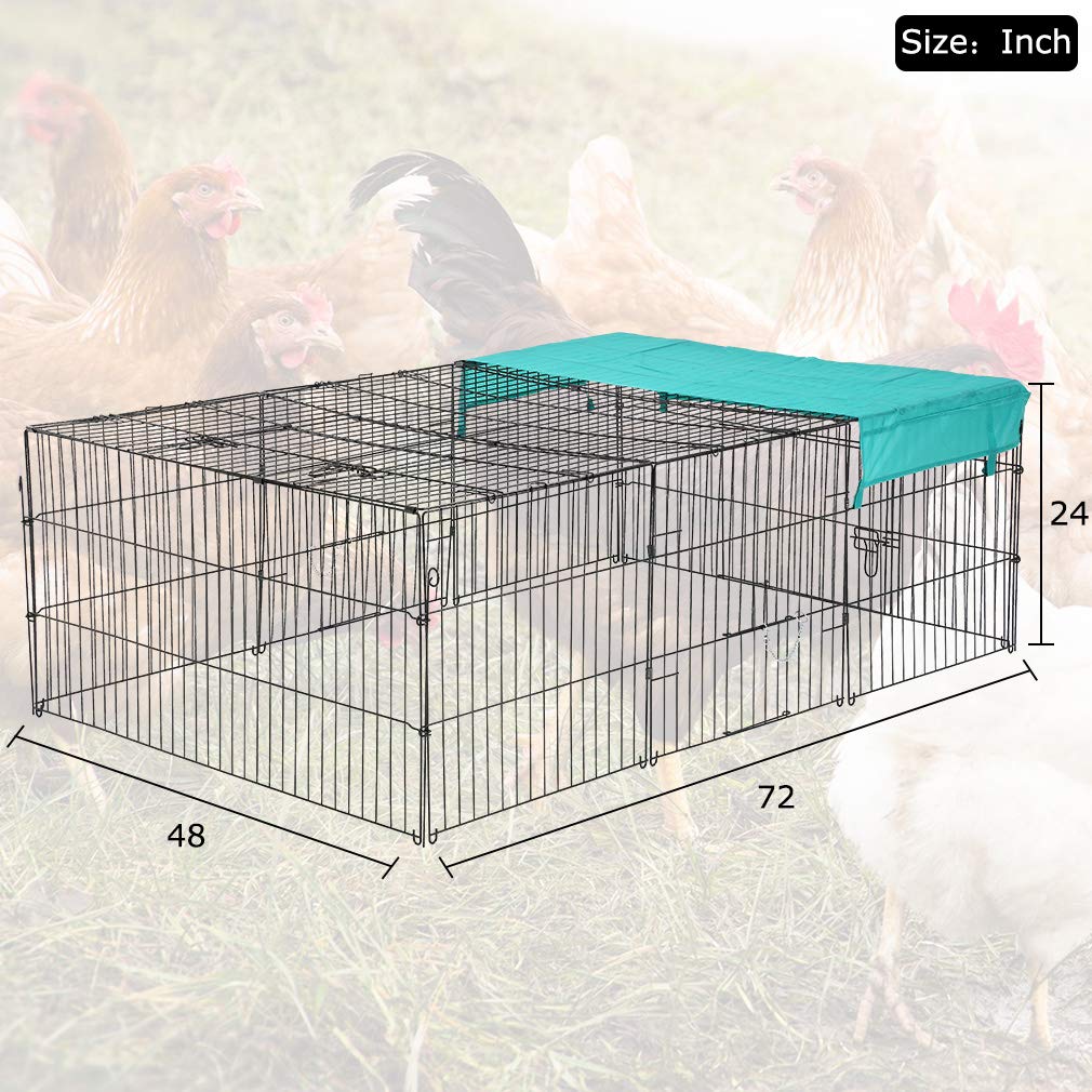 EasyPen Foldable Metal Chicken Coop – UV Cover & Secure Slide-Latch Door