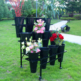 Moving Plant Stand with Wheels Heavy Duty Garden Cart Display Flower Shelf