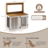 White Wooden Dog Crate Furniture with Storage Shelf & 4 Hooks