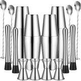 16 Pieces Cocktail Shaker Set Including 4 Pcs Boston Shaker 4 Pcs Muddler