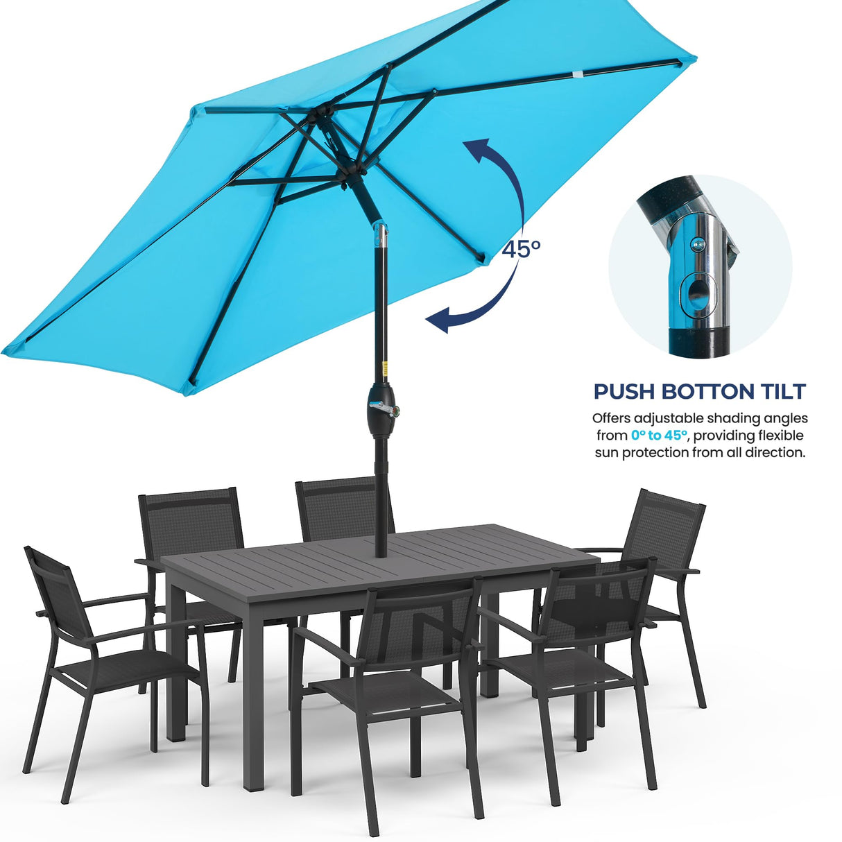 7.5' Outdoor Patio Umbrella, Patio Umbrella, Market Umbrella
