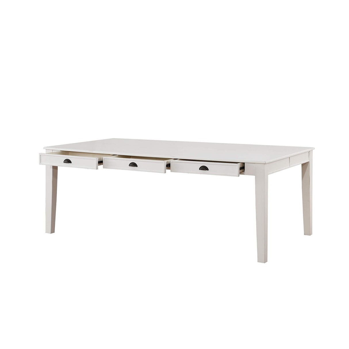 Renske 6-Drawer Rectangular Wooden Storage Dining Table in Antique White