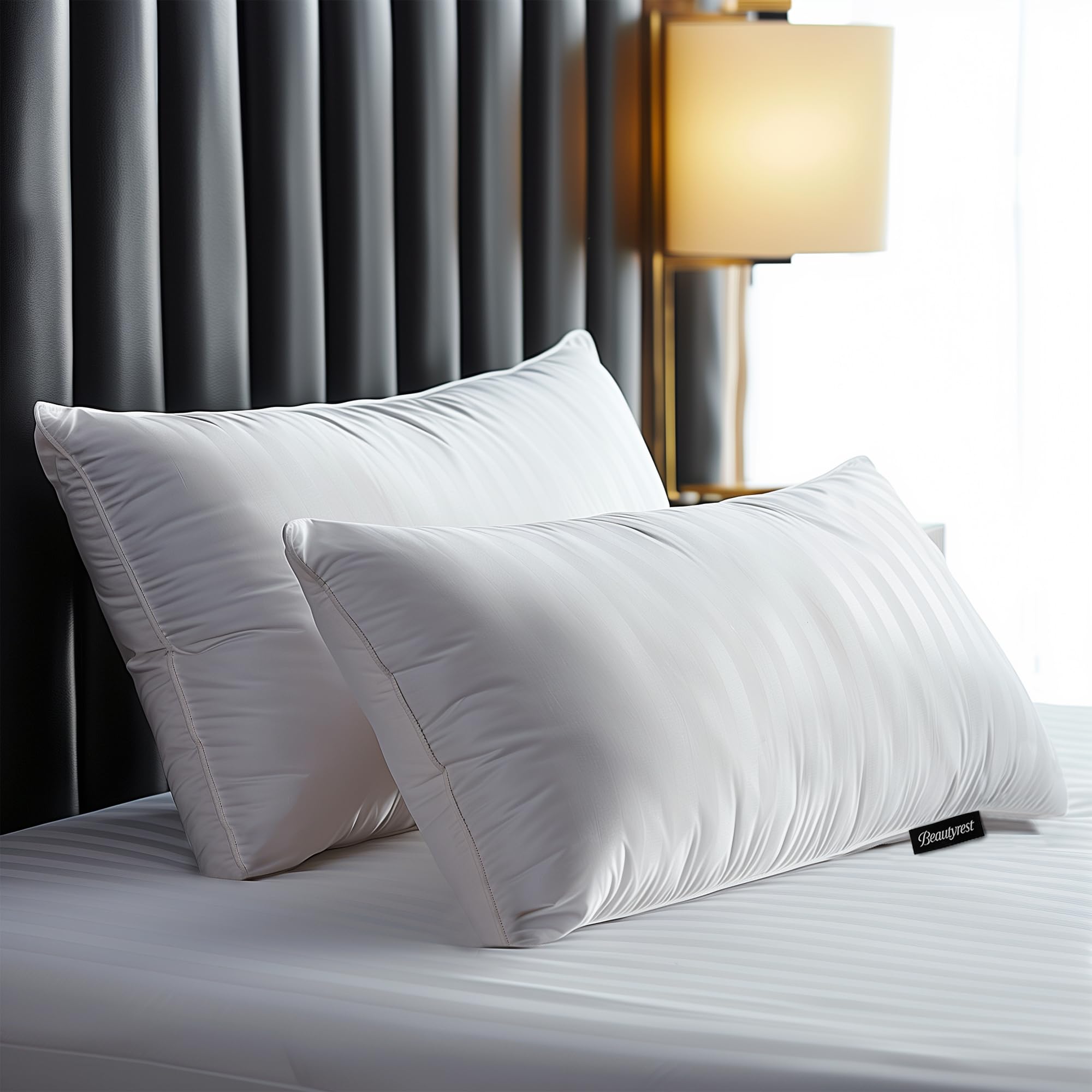 Hotel Collection Fluffy Luxury Goose Feathers Medium Firm Hypoallergenic Pillow