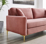 Juliana Performance Velvet Upholstered Sofa in Dusty Rose