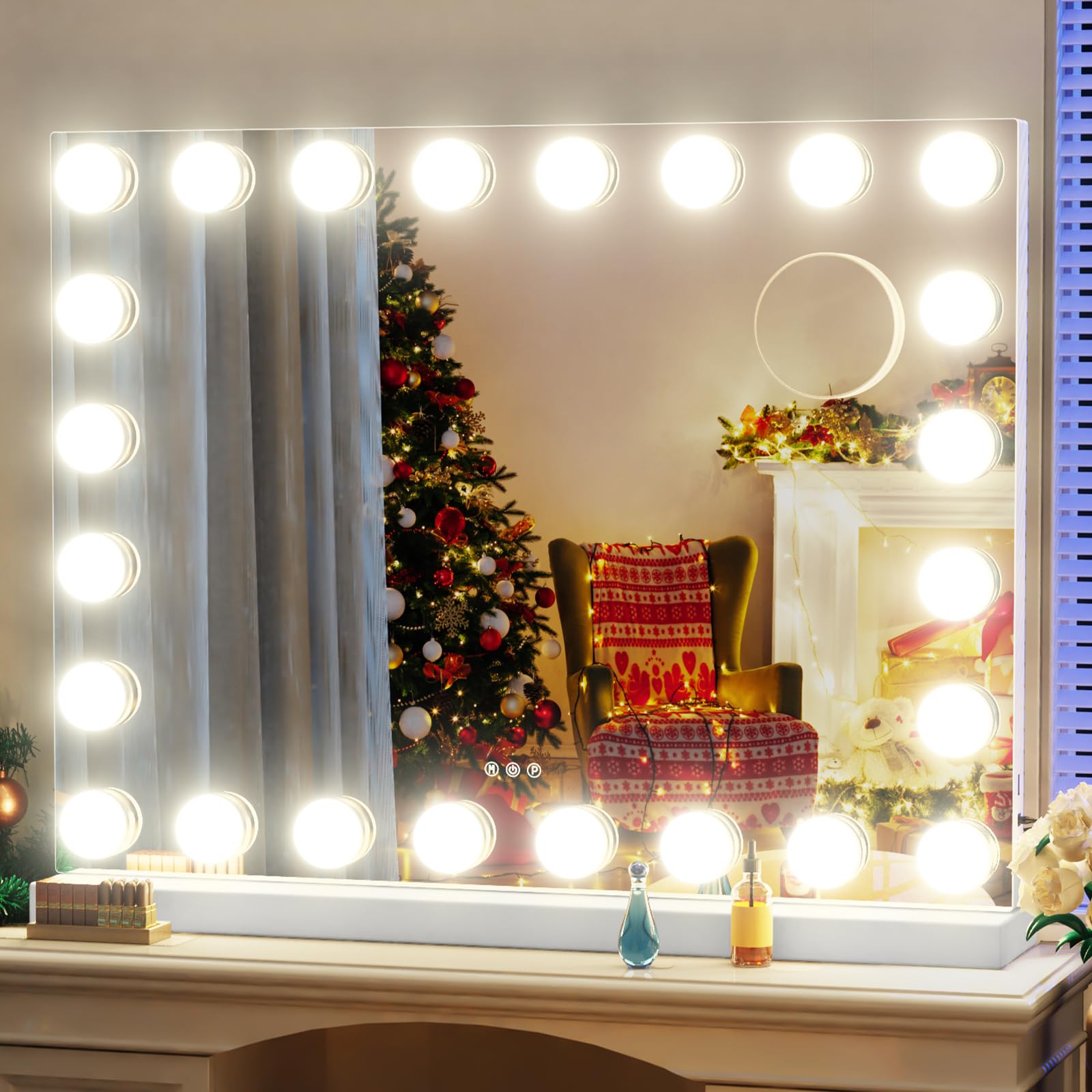 Tabletop Hollyhood Makeup Mirror USB+Type-C Charging