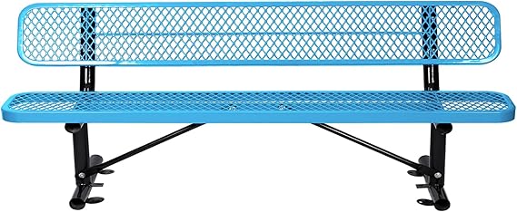 Heavy Duty Metal Park Bench for Outside, Outdoor Garden Benches