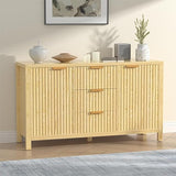 Storage Cabinet Fluted Sideboard Buffet Cabinet with 2 Doors and 3 Drawers