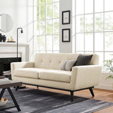 Engage Herringbone Fabric Sofa, Beige