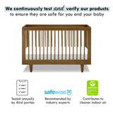 Marley 3-in-1 Convertible Crib in Walnut Finish and Walnut Legs,