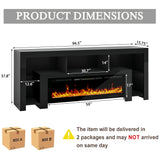 94.5" Fireplace TV Stand with LED Lighting & Charging Station