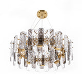 Round Crystal Chandelier, Luxury Ceiling Lighting Lamps 8 Light Gold Chandelier, Modern