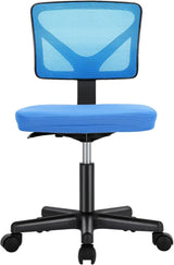 Armless Desk Chairs, Ergonomic Low Back Computer Chair No Arms, Adjustable Rolling Mesh Task Work Swivel Chairs