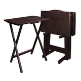 5 Piece Tray Table Set, Espresso